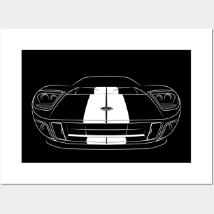 Ford GT - front stencil, white Posters and Art